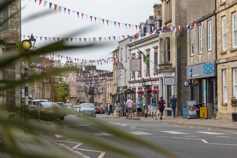 High Street in Tetbury, England