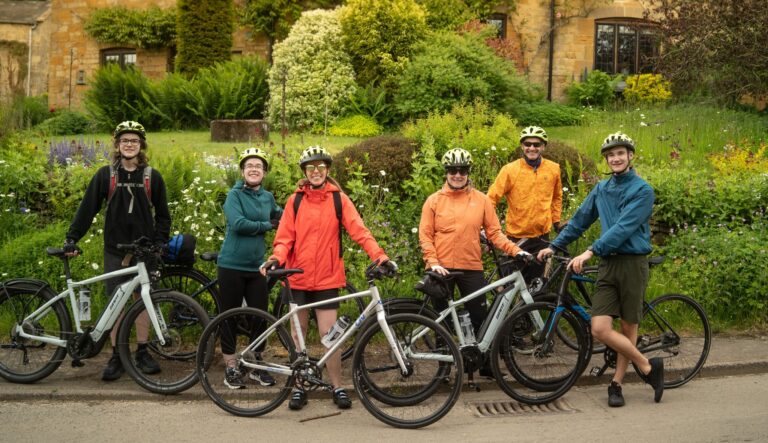 Group of cyclists in the Cotswolds