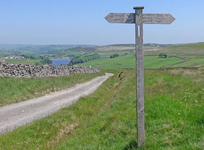 Pennine Way signpost at Haworth