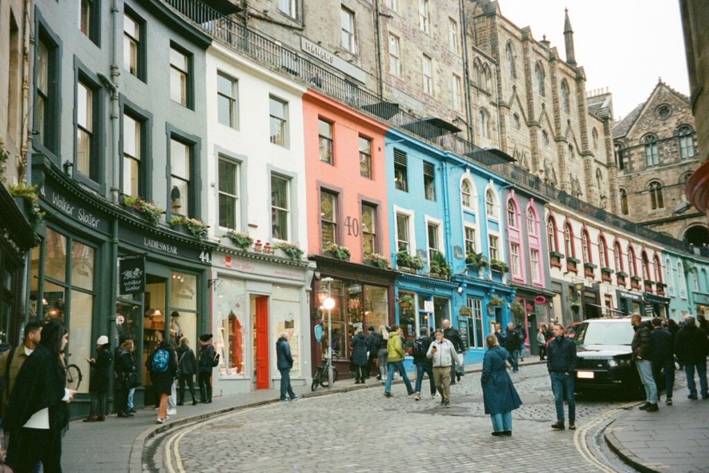 Colourful house on Victoria Street, Edinburgh