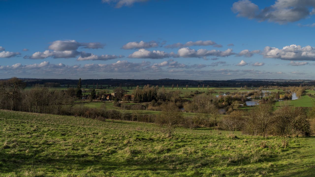 Little Wittenham and River Thames from Round Hill