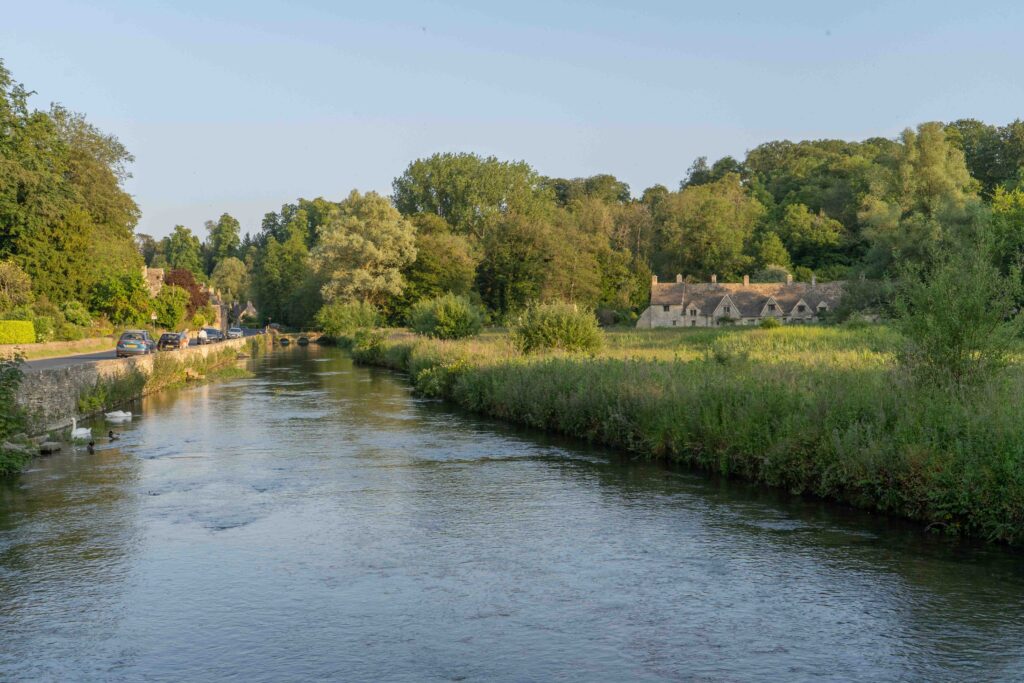 Cotswolds river view with cottages- Bibury