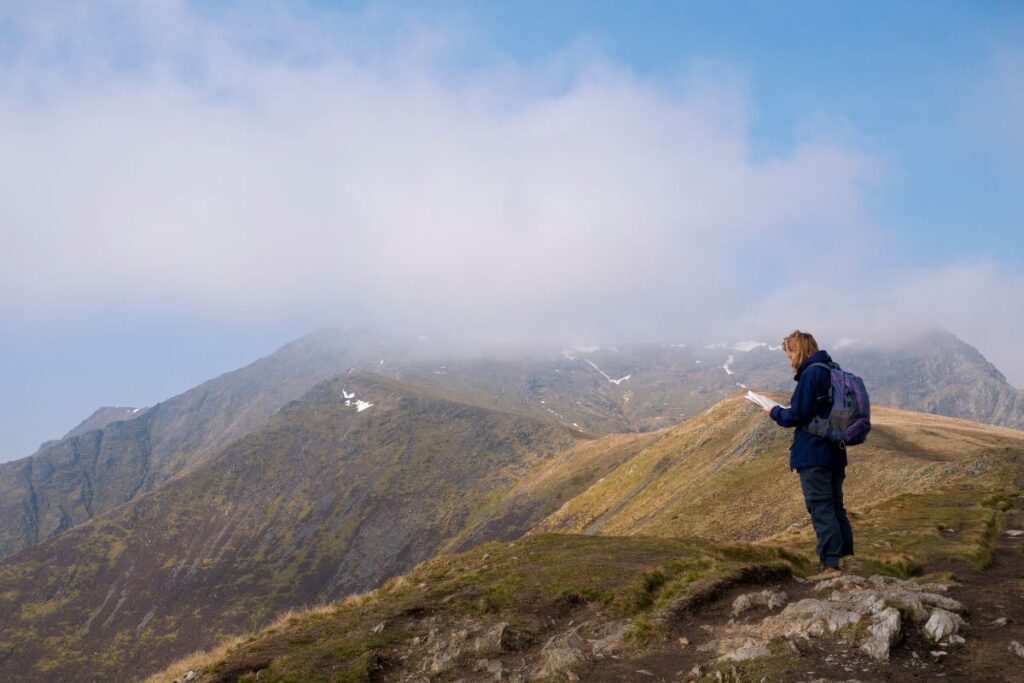 Walker approaching the summit of Blencathra